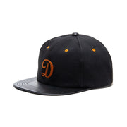 THE.HWDOG&CO 2 TONE LEATHER COTTON CAP(BLACK)